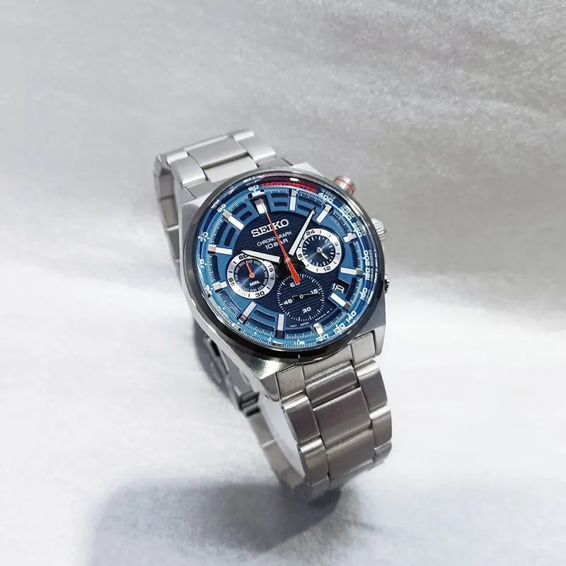 Seiko Chronograph Blue Dial Sporty Men’s Watch- SSB407P1